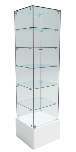 Витрина ИСТРА №510 стаканчик (задняя стенка - стекло), Белый