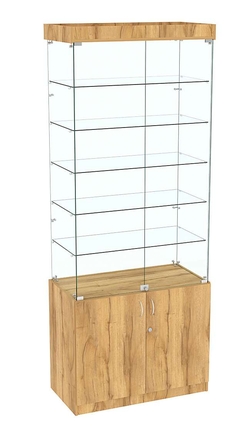 Высокая витрина ИСТРА №801 (задняя стенка - стекло), Дуб Золотистый