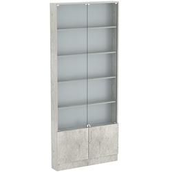 Торговая витрина Level №9-4п с  4-мя полками из ДСП 150х900мм, Метрополитан Грей