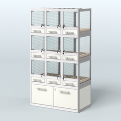 Витрина большая для продажи птиц в зоомагазин серии ЖАКО-04, Белый