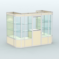 Павильон из профиля пристенный №6а (4,05 кв. м), Крем Вайс