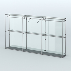 Торговая система ХРОМ (задняя стенка - стекло) 3600 мм с поручнями №8, Темно-Серый