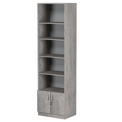 Стеллаж из ДСП с 4-мя полками 400x600 мм серии LEVEL-4 №7 (З/C - ДВП), Бетон Чикаго светло-серый F186 ST9