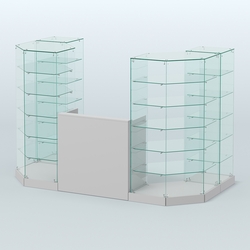 Торговый стеклянный павильон Абсолют №8 (открытый) (3 кв.м), Серый