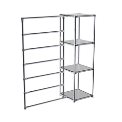 Хромированное вешало ГОРИЗОНТ №1-3 с полками ДСП 16мм, Серый