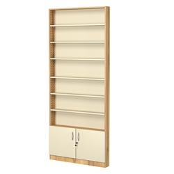 Стеллаж из ДСП с 6-ю полками 100x900 мм серии LEVEL-6 №8 (З/C - ДВП), Дуб Золотистый и Крем Вайс