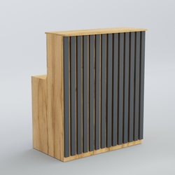 Ресепшен прямоугольный серии ПРИЛИВ №1, Дуб Золотистый и Темно-Серый