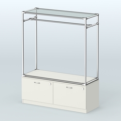 Островная торговая система ХРОМ 1200 мм с тумбами №2, Белый