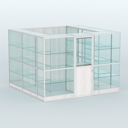 Павильон из профиля пристенный №9г (6,75 кв. м), Ясень Анкор светлый