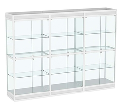 Витрина стеклянная алюминиевая модульная с подсветкой и подиумом ВСА-11, Серый