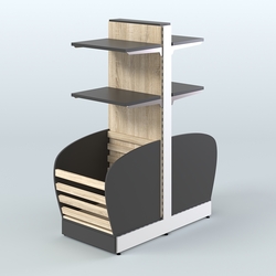 Островной низкий стеллаж для хлеба и выпечки Феникс №8, Черный + Дуб Сонома