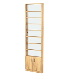 Стеллаж из ДСП с 7-ю полками 100x600 мм серии LEVEL-7 №1-1 (З/C - СТЕКЛО), Дуб Золотистый