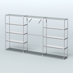 Торговая система ХРОМ без ДСП 3600 мм с зеркальными полками и поручнями №9, Темно-Серый