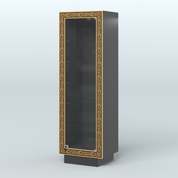 Низкая прямоугольная витрина с декором НБА-501, Черный