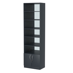 Стеллаж из ДСП с 5-ю полками 350x600 мм серии LEVEL-5 №6-2 (З/C - ЗЕРКАЛО), Антрацит