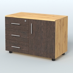 Тумба для оргтехники Види Вуд, цвет мокко + вяз, Дуб Золотистый + Дуб Венге