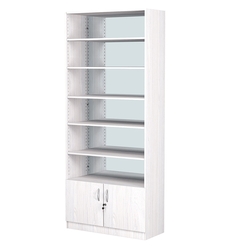 Стеллаж из ДСП с 5-ю полками 400x900 мм серии LEVEL-5 №14-2 (З/C - ЗЕРКАЛО), Ясень Анкор светлый