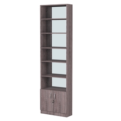 Стеллаж из ДСП с 5-ю полками 200x600 мм серии LEVEL-5 №3-2 (З/C - ЗЕРКАЛО), Ясень Анкор темный