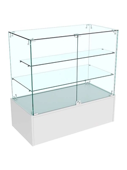 Прилавок Истра со стеклянными дверками №102 (закрытый), Серый