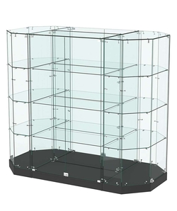 Стеклянная островная низкая с дверками витрина Хит Продаж №835-О-900, Черный