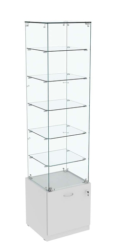 Витрина Кристалл №506 стаканчик (задняя стенка - стекло), Серый