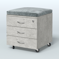 Тумба подкатная Платинум Персонал, цвет белый премиум, Метрополитан Грей