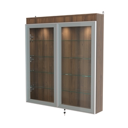 Витрина настенная №4-3А с подсветкой серии Collecto, Орех