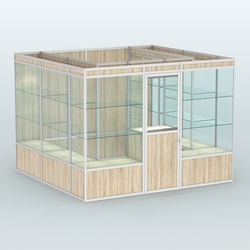 Павильон из профиля пристенный №9а (6,75 кв. м), Дуб Сонома