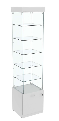 Витрина Кристалл №602 стаканчик (З/C - стекло), без дверей, Серый