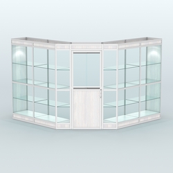 Павильон из профиля угловой №7в (9 кв.м), Ясень Анкор светлый