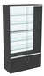 Витрина СЭСП-Z №1-1-500 (З/C - Стекло) со стеклянными полками и шторками Черный