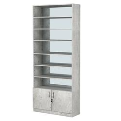 Стеллаж из ДСП с 6-ю полками 300x900 мм серии LEVEL-6 №12-2 (З/C - ЗЕРКАЛО), Метрополитан Грей