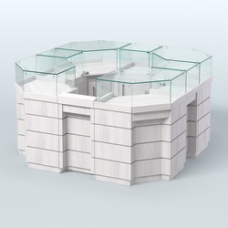 Торговый островок GOLD №2 восьмиугольный (4,04 кв.м), Ясень Анкор светлый