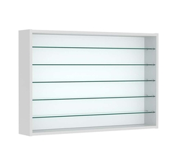 Витрина настенная №3-5Г открытая с пятью полками из стекла, Серый