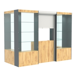 П-образный павильон №4-3П (3,24 кв.м), Дуб Золотистый и Темно-Серый