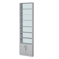 Стеллаж из ДСП с 6-ю полками 100x600 мм серии LEVEL-6 №1-2 (З/C - ЗЕРКАЛО), Серый