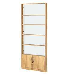 Стеллаж из ДСП с 4-мя полками 100x900 мм серии LEVEL-4 №8-1 (З/C - СТЕКЛО), Дуб Золотистый