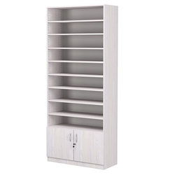 Стеллаж из ДСП с 8-ю полками 350x900 мм серии LEVEL-8 №13 (З/C - ДВП), Ясень Анкор светлый