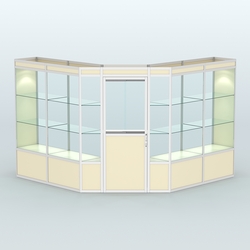 Павильон из профиля угловой №7а (9 кв.м), Крем Вайс