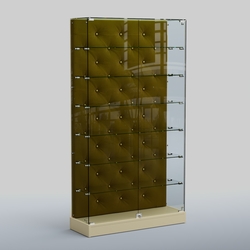 Низкая стеклянная витрина КАПИТОНЕ №9-ХП, Крем Вайс + 09 Olive