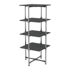 Хромированный стенд Прогресс №2-4 (с полками ДСП 16мм), Антрацит