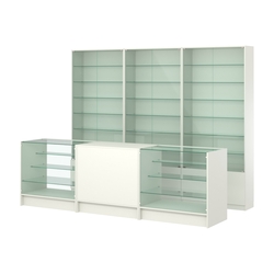 Комплект витрин с регулировочными полками NE-6 №12 и прилавков ЭК-4, Белый