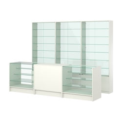 Комплект витрин с регулировочными полками NE-6 №12-1 и прилавков ЭК-4, Белый