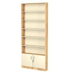 Стеллаж из ДСП с 5-ю полками 150x900 мм серии LEVEL-5 №9 (З/C - ДВП), Дуб Золотистый и Крем Вайс