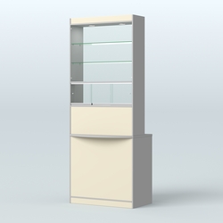 Высокая витрина-прилавок Эконом №3В, Серый + Крем Вайс