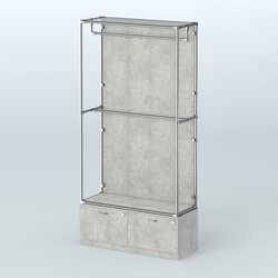 Торговая система ХРОМ (задняя стенка - ДСП) 1200 мм №1-3 с тумбой Т-15 и поручнями, Метрополитан Грей