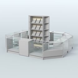 Торговый Островок "Эконом" №14 (13, 3 кв.м), Серый + Крем Вайс