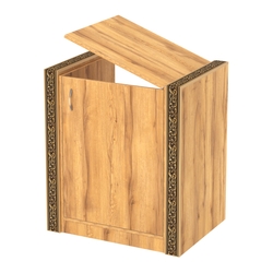 Недорогой прилавок-проход с декоративными молдингами №ПДМ-ПР-600, Дуб Золотистый