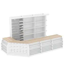 Комплект кассовой зоны со стеллажом под сигареты большой №3, Белый + Дуб Сонома