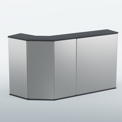 Ресепшен БАРОН №5 (ровная поверхность), Антрацит + Экокожа серебристая